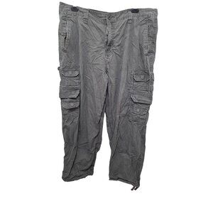 Old Navy Men's Gray Cargo Pants Size 40 x 30 Adjustable Drawstring Waist Multipl